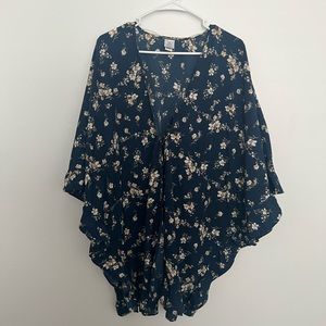 Floral Kimono with cinch waist and tie